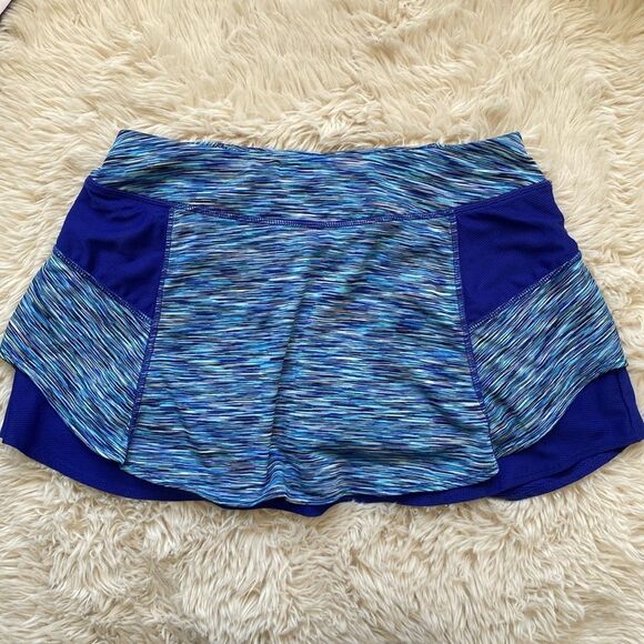 Athleta Space-dye Blue Bustle Tennis Skirt - Picture 6 of 9